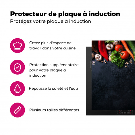 Protège-plaque à induction - Légumes - Herbes - Épices - Noir - Rustique - Cuisine-3