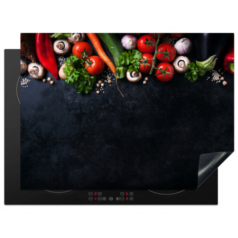 Protège-plaque à induction - Légumes - Herbes - Épices - Noir - Rustique - Cuisine