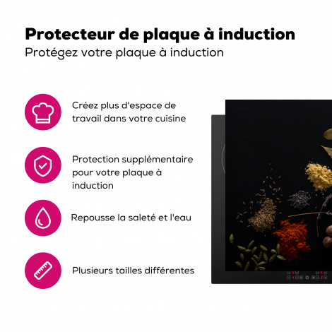 Protège-plaque à induction - Herbes - Noirs - Épices - Cuisine - Cuisson-3