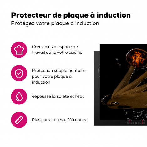 Protège-plaque à induction - Épices - Cuillères - Sel - Épices - Noirs-3