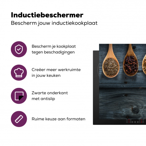 Inductiebeschermer - Kruiden - Lepels - Hout - Keuken - Specerijen - Industrieel-3