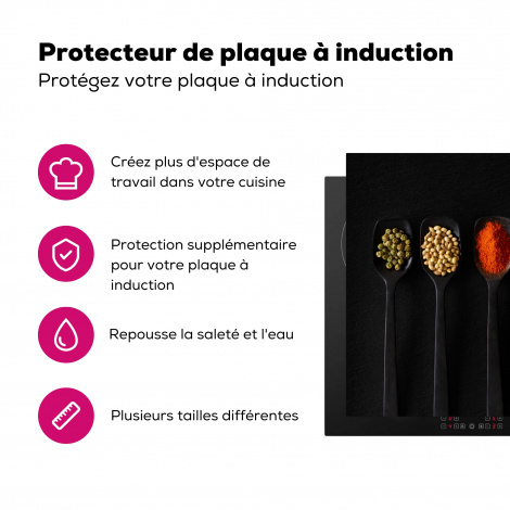 Protège-plaque à induction - Cuillères - Épices - Noir - Épices - Rustique-3