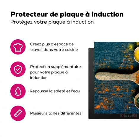 Protège-plaque à induction - Épices - Cuillère - Herbes - Marron - Jaune - Vert-3