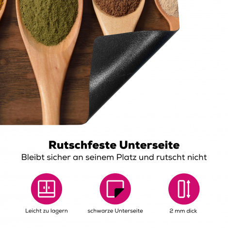 Herdabdeckplatte - Schöpfkelle - Kräuter - Lebensmittel - Gewürze - Tisch-4