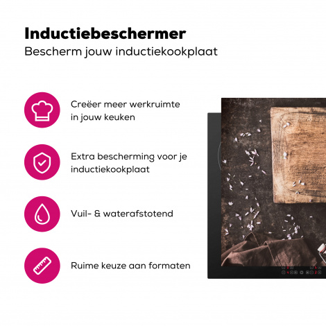 Inductiebeschermer - Snijplank - Kruiden - Lepel - Keuken - Rustiek - Vijzel - Bieslook-3
