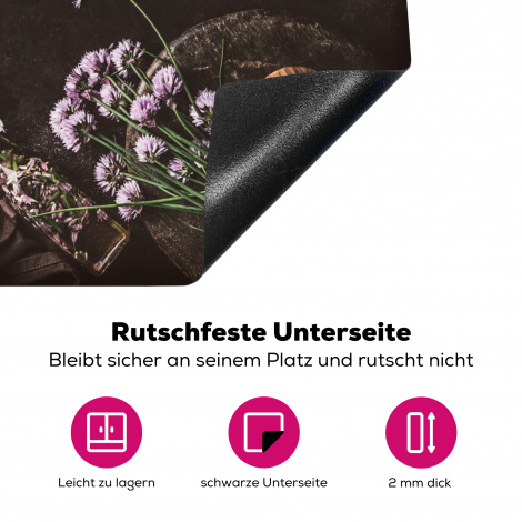 Herdabdeckplatte - Schneidebrett - Kräuter - Löffel - Küche - Rustikal - Mörser - Schnittlauch-4