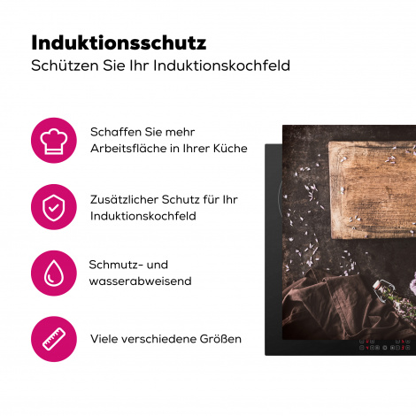 Herdabdeckplatte - Schneidebrett - Kräuter - Löffel - Küche - Rustikal - Mörser - Schnittlauch-3