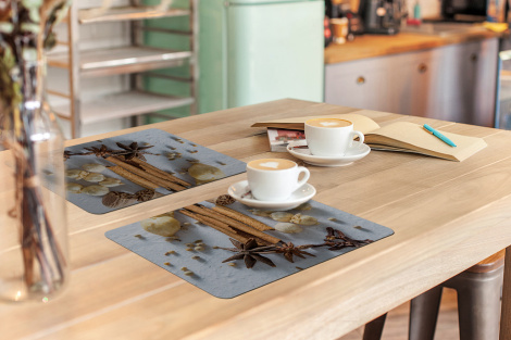 Premium placemats (6 stuks) - Kruiden op een lichte ondergrond - 45x30 cm-3