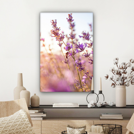 Canvas schilderij - Lavendel - Close-up - Zon - Bloemen-3