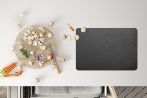 Premium placemats (6 stuks) - Donkere lederen structuur - zwart wit - 45x30 cm-4