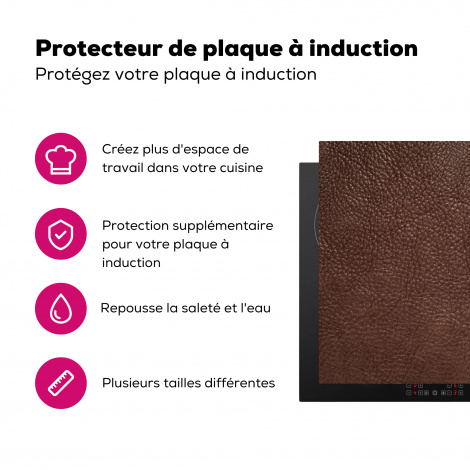 Protège-plaque à induction - Structure en cuir brun-3