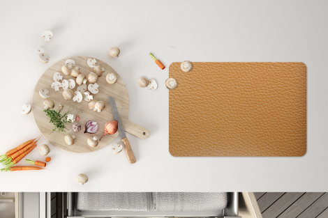 Premium placemats (6 stuks) - Okerkleurige lederen structuur - 45x30 cm-4