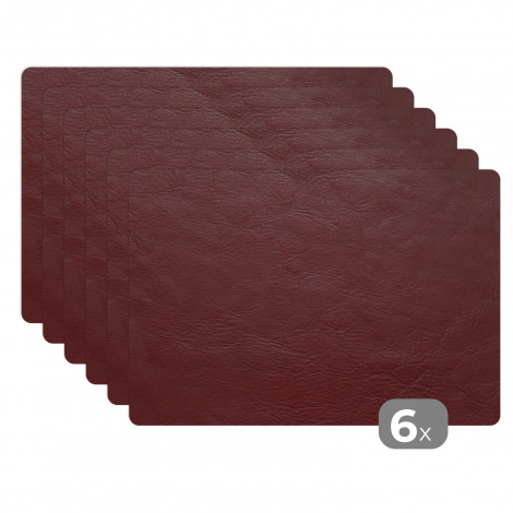 Premium placemats (6 stuks) - Bruine lederen achtergrond - 45x30 cm-1