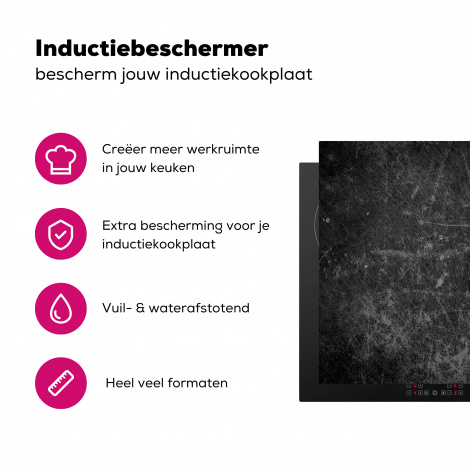 Inductiebeschermer - Leer - Lederlook - Zwart-3