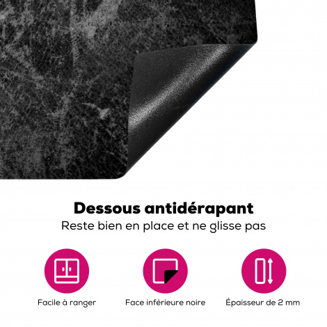 Protège-plaque à induction - Cuir - aspect cuir - noir-4