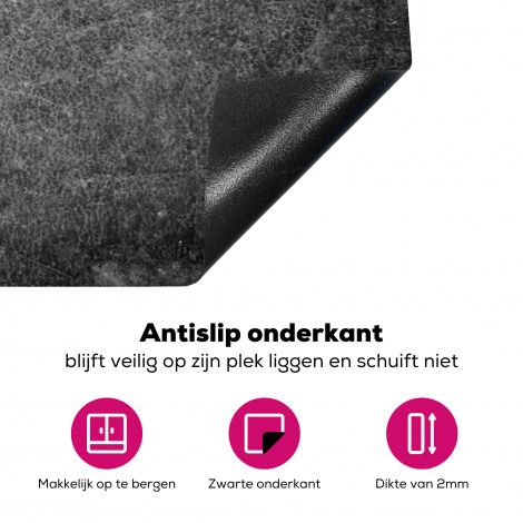 Inductiebeschermer - Leer - Structuur - Grijs - Lederlook-4