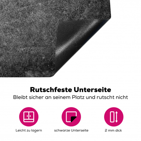 Herdabdeckplatte - Leder - Textur - Grau - Lederoptik-4