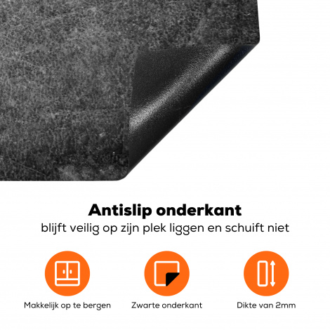 Inductiebeschermer - Leer - Structuur - Bruin - Oranje-4