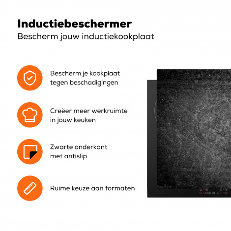 Inductiebeschermer - Leer - Structuur - Bruin - Oranje-3