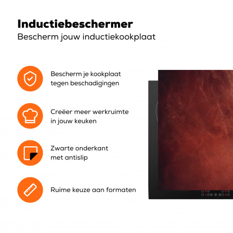 Inductiebeschermer - Leer - Lederlook - Bruin - Licht-3