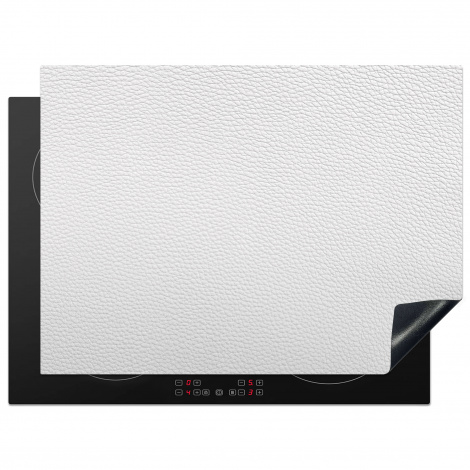 Protège-plaque à induction - Cuir - Texturé - Aspect cuir - Blanc