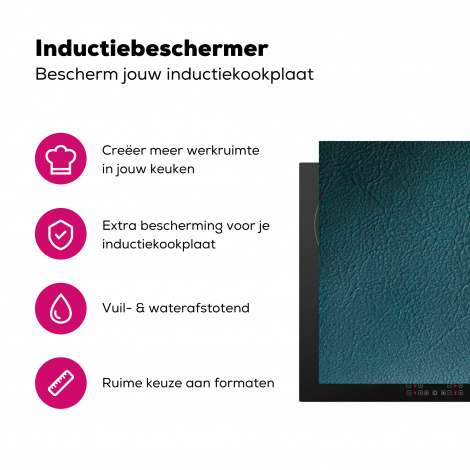 Inductiebeschermer - Leer - Lederlook - Groen - Blauw-3
