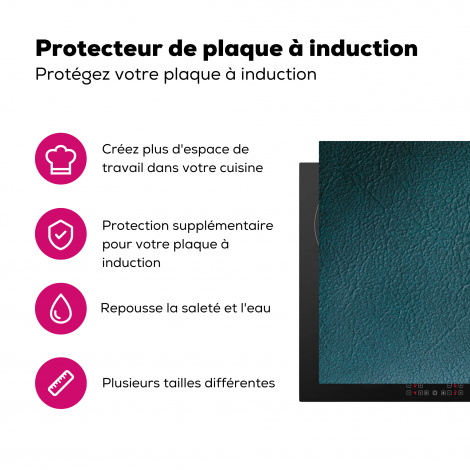Protège-plaque à induction - Cuir - aspect cuir - vert - bleu-3