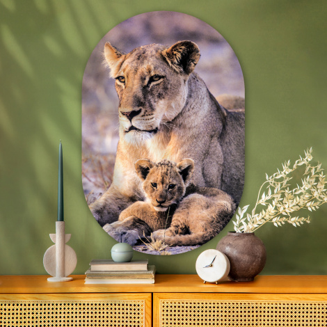 Affiche Inspirante Lion Avec Cadre Bois 40x70cm - Décoration Murale Bureau Salon - Message "It's Not Over When You Lose"