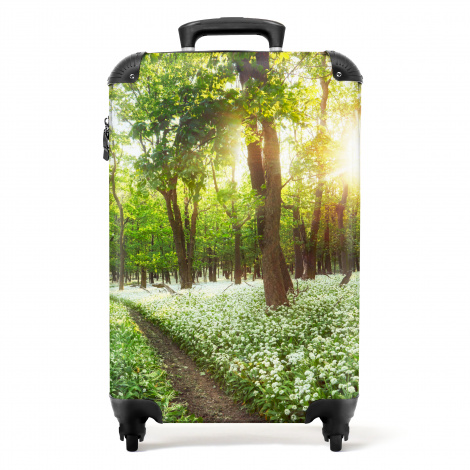 Koffer - Bos - Bloemen - Zon - Bomen - Lente