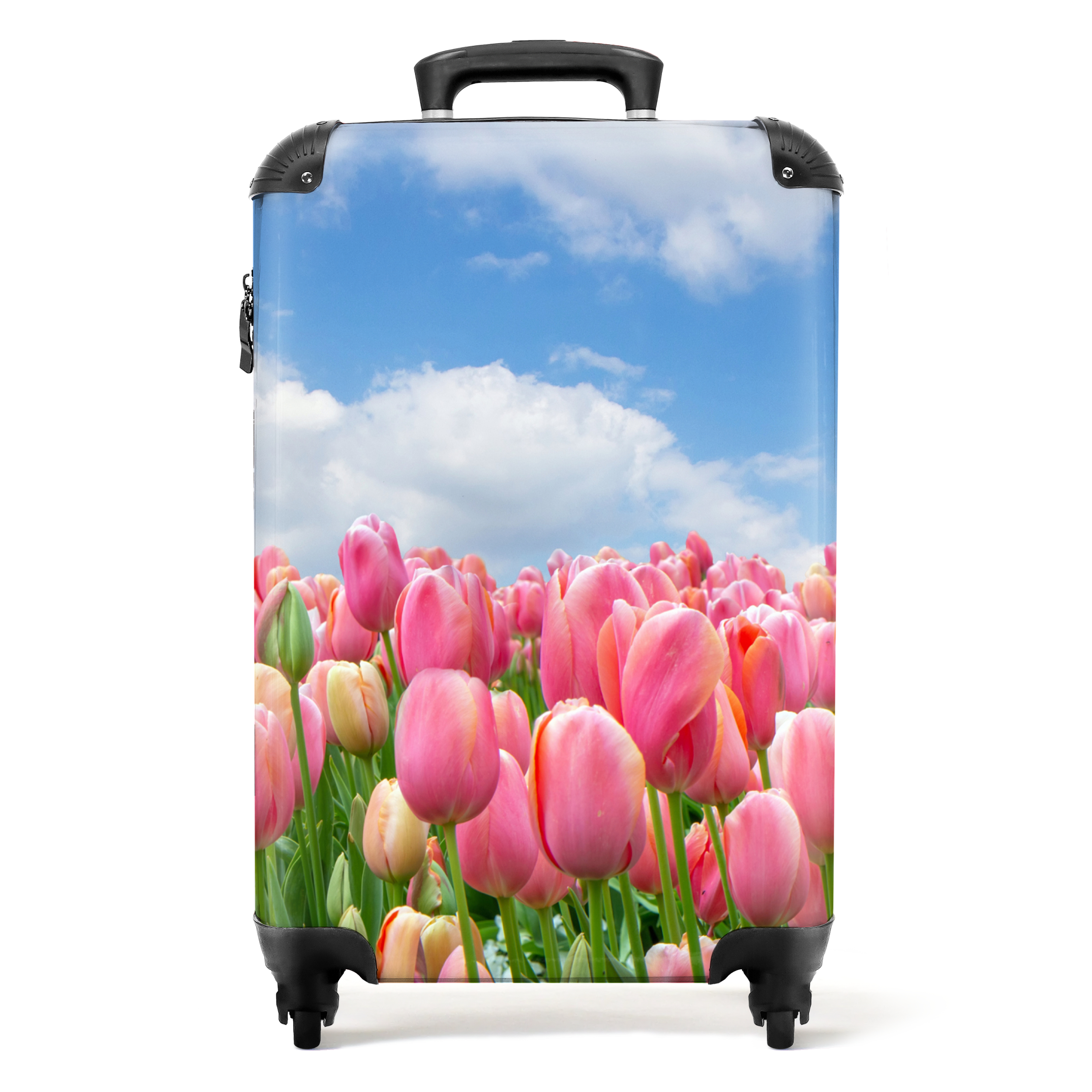 Koffer - Bloemen - Tulpen - Landschap - Roze - Natuur