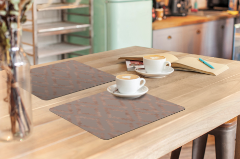 Tischset (6er Set) - Muster - Rosa - Beige - 45x30 cm-3