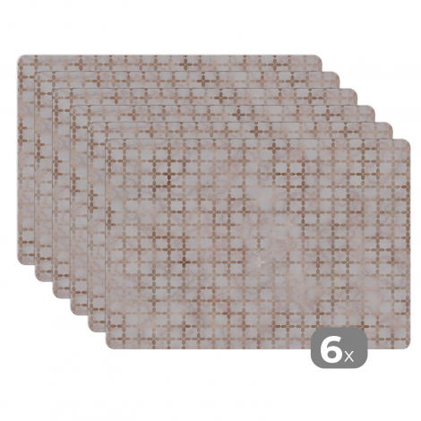 Premium placemats (6 stuks) - Patronen - Figuur - Marmer - 45x30 cm-thumbnail-1