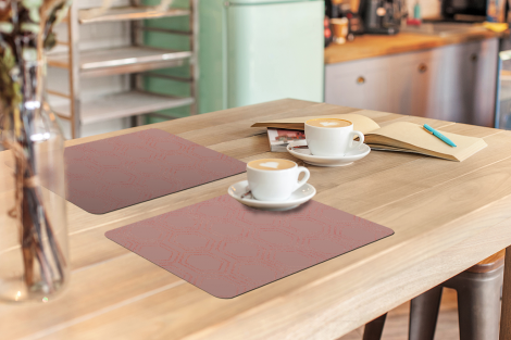 Tischset (6er Set) - Muster - Luxus - Rosa - Sechsecke - 45x30 cm-3