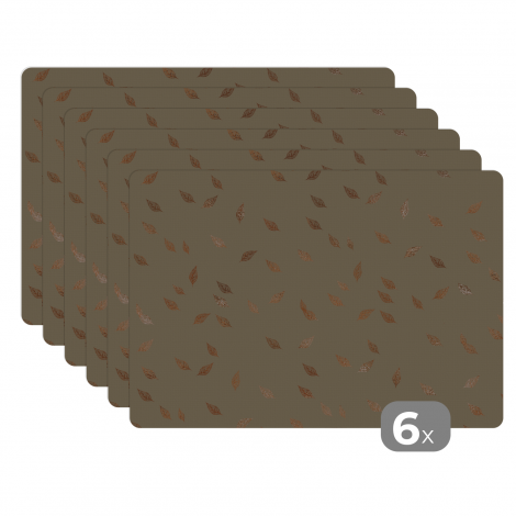 Premium placemats (6 stuks) - Patronen - Luxe - Groen - Bladeren - 45x30 cm-thumbnail-1