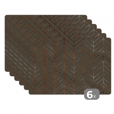 Tischset (6er Set) - Muster - Bronze - Luxus - Grau - 45x30 cm-thumbnail-1
