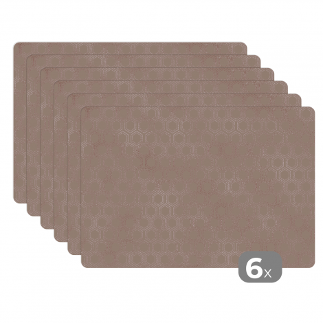 Premium placemats (6 stuks) - Patronen - Luxe - Roze - Roségoud - 45x30 cm