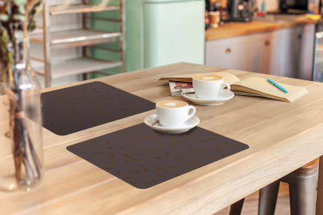 Premium placemats (6 stuks) - Patronen - Goud - Grijs - Bladeren - 45x30 cm-3