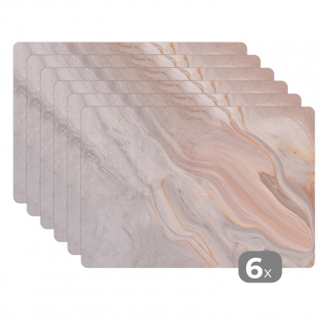 Tischset (6er Set) - Marmor - Muster - Pastell - Abstrakt - 45x30 cm-thumbnail-1