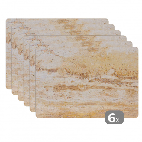 Tischset (6er Set) - Marmor - Sand - Textur - 45x30 cm