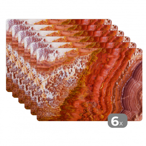 Premium placemats (6 stuks) - Marmer - Natuursteen - Textuur - 45x30 cm