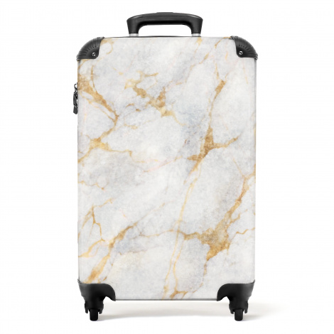 Koffer - Marmer - Wit - Goud - Abstract - Marmerlook