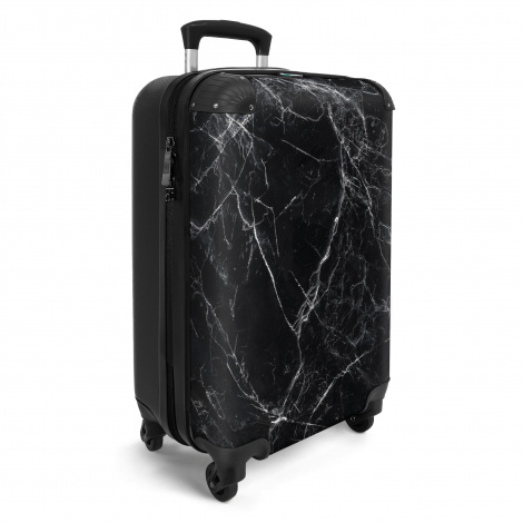 Koffer - Marmer - Zwart - Luxe - Wit - Marmerlook-2