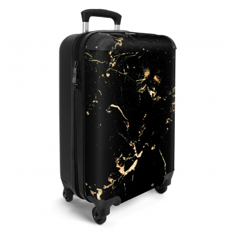 Koffer - Marmer - Zwart - Goud - Marmerlook-2