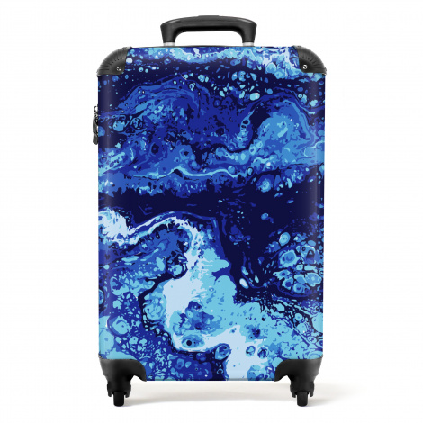 Koffer - Marmer - Blauw - Waterverf - Marmerlook - Abstract