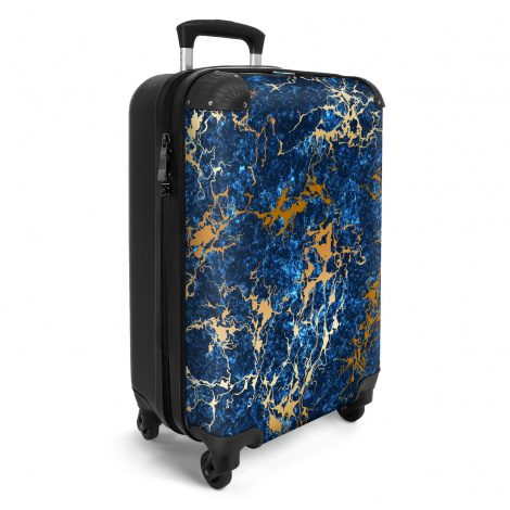 Koffer - Marmer - Goud - Blauw - Marmerlook-2