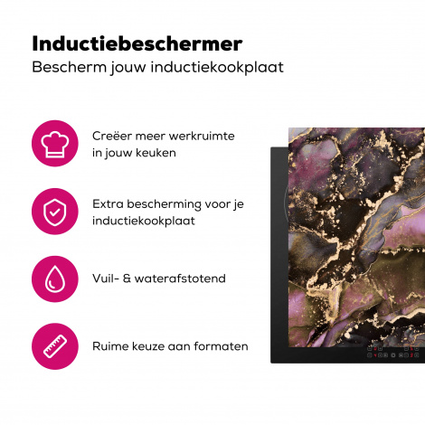Inductiebeschermer - Marmer - Gold - Steen - Abstract-3