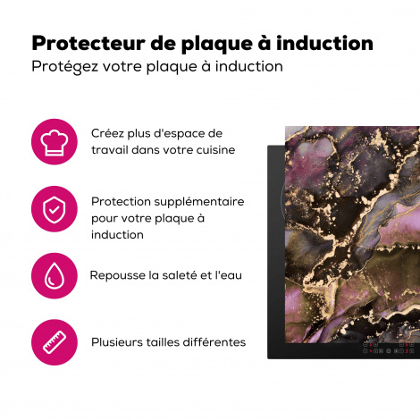 Protège-plaque à induction - Marbre - Or - Pierre - Abstrait-3
