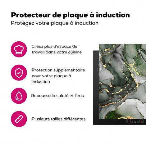 Protège-plaque à induction - Luxe - Marbre - Vert-3