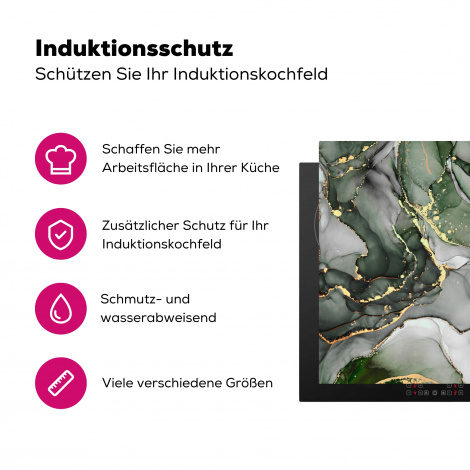 Herdabdeckplatte - Luxus - Marmor - Grün-3
