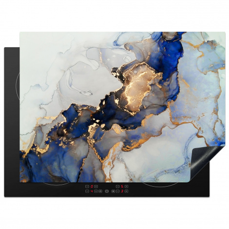 Herdabdeckplatte - Marmor - Blau - Gold